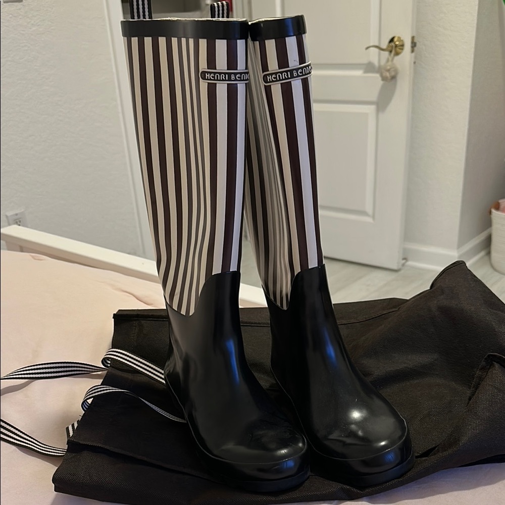 Henri Bendel Striped Rain Boots